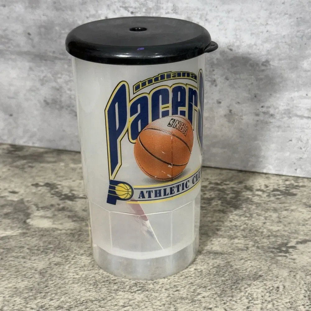 Vintage Indiana Pacer NBA Plastic‎ Travel Mug Cup 90s USA